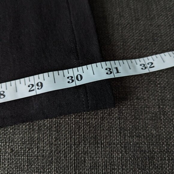 Eileen Fisher Black Leather Trimmed Stretch Ponte Pants - Picture 10 of 10